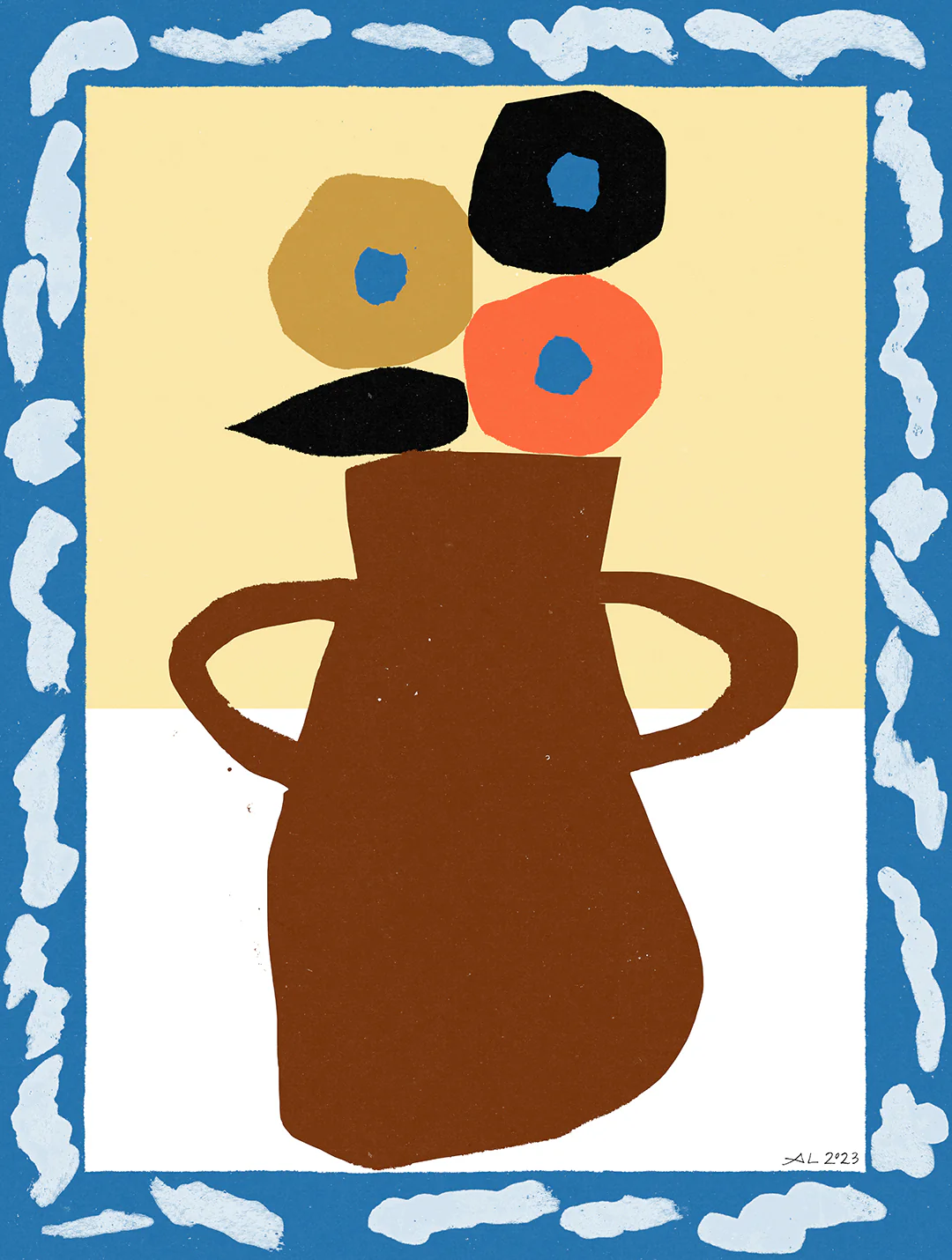 Affiche 'Pavots et vase brun' - Image 2