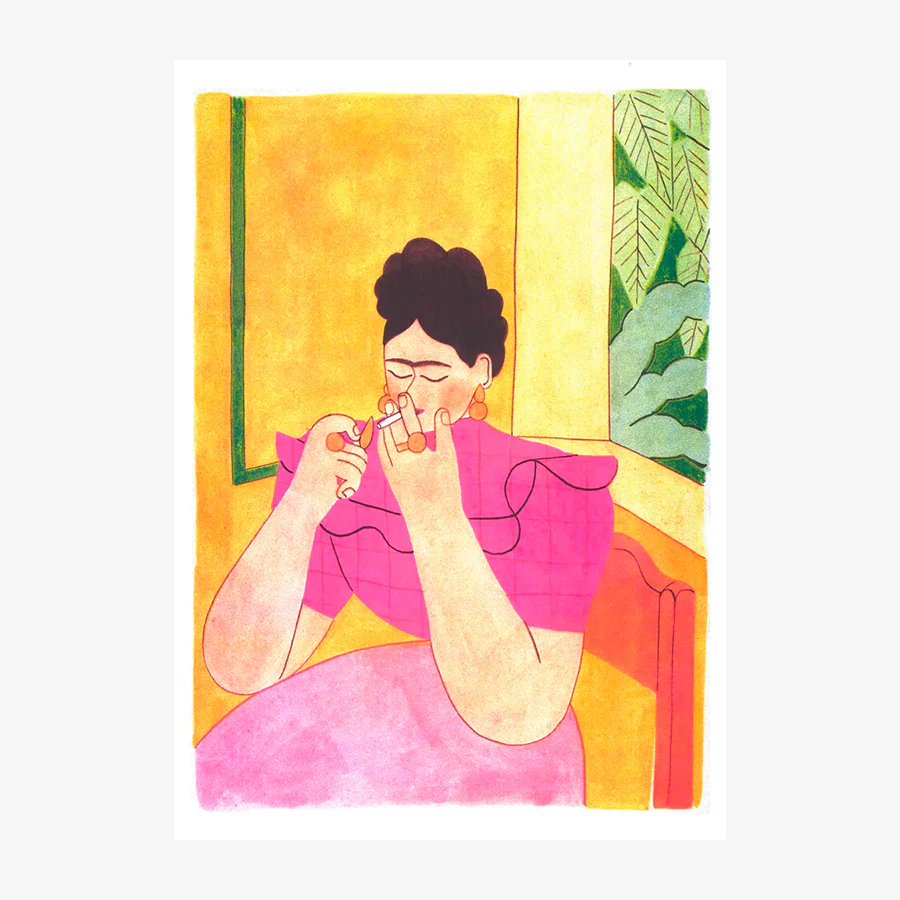 Affiche risographie 'Frida Kahlo'