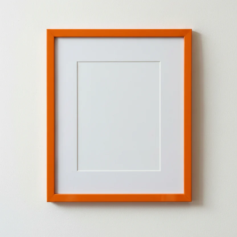 Cadre orange avec vitre [8.5 x 11 po]