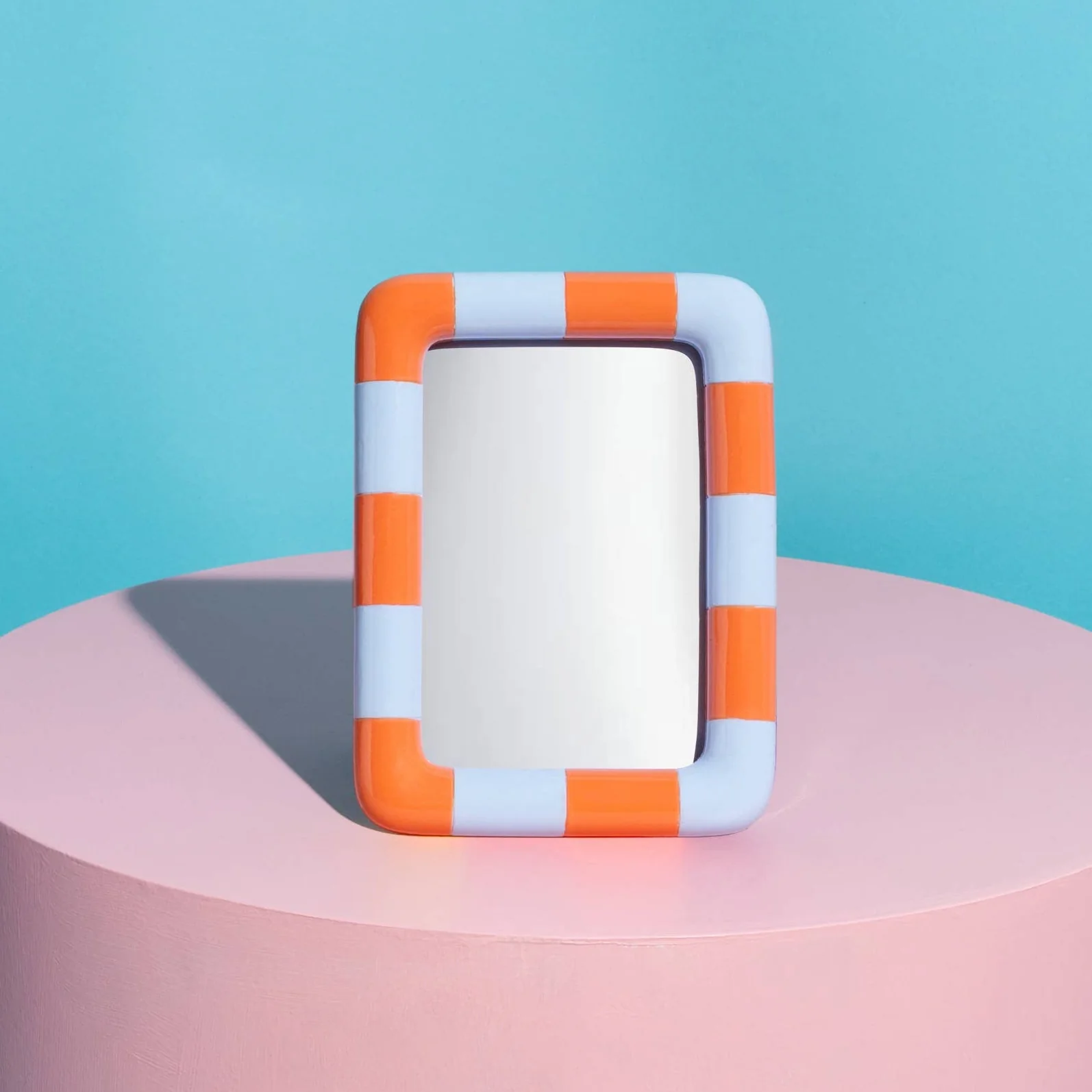 Cadre rayé Savoy orange et bleu