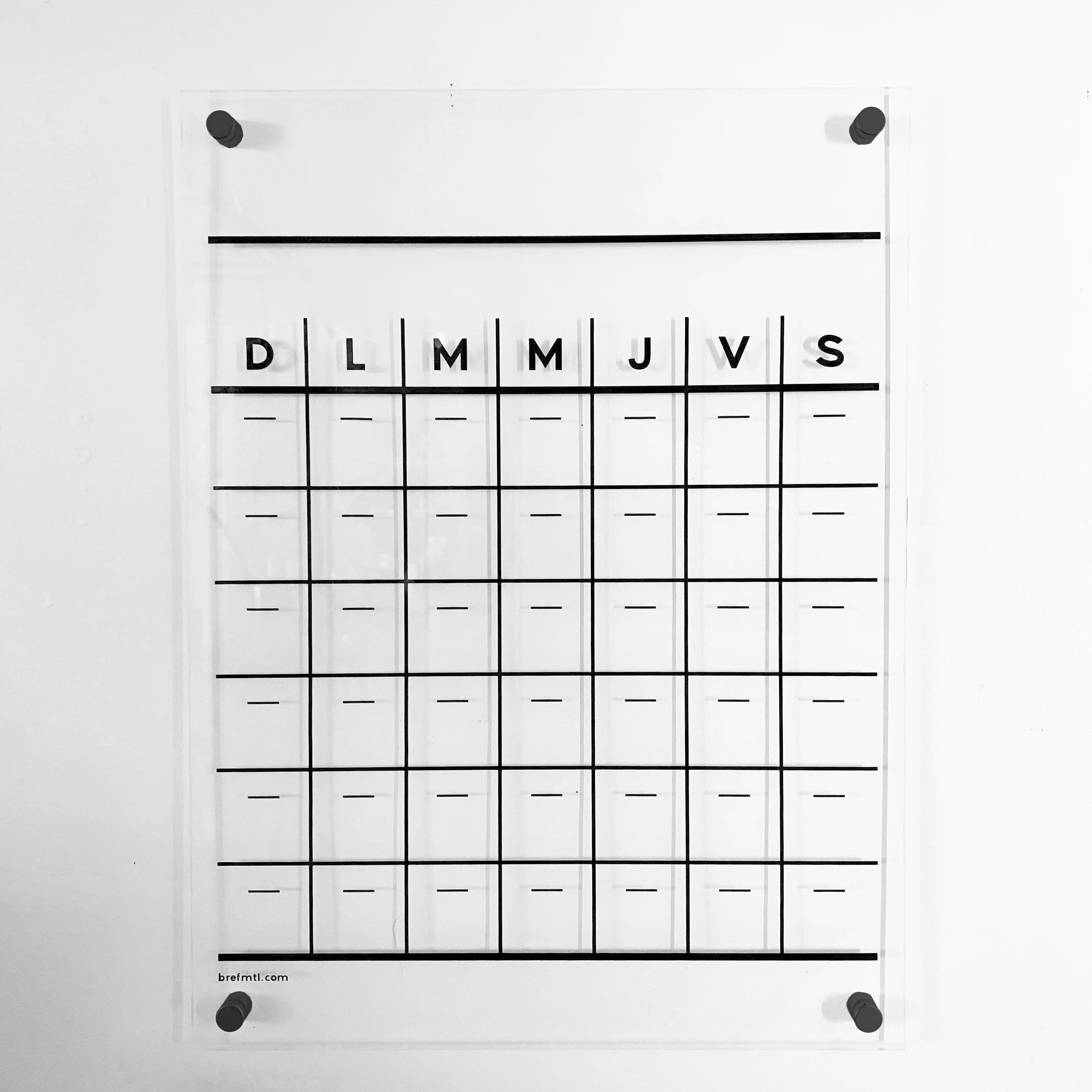 Calendrier perpétuel mural Bref en acrylique [sur commande]