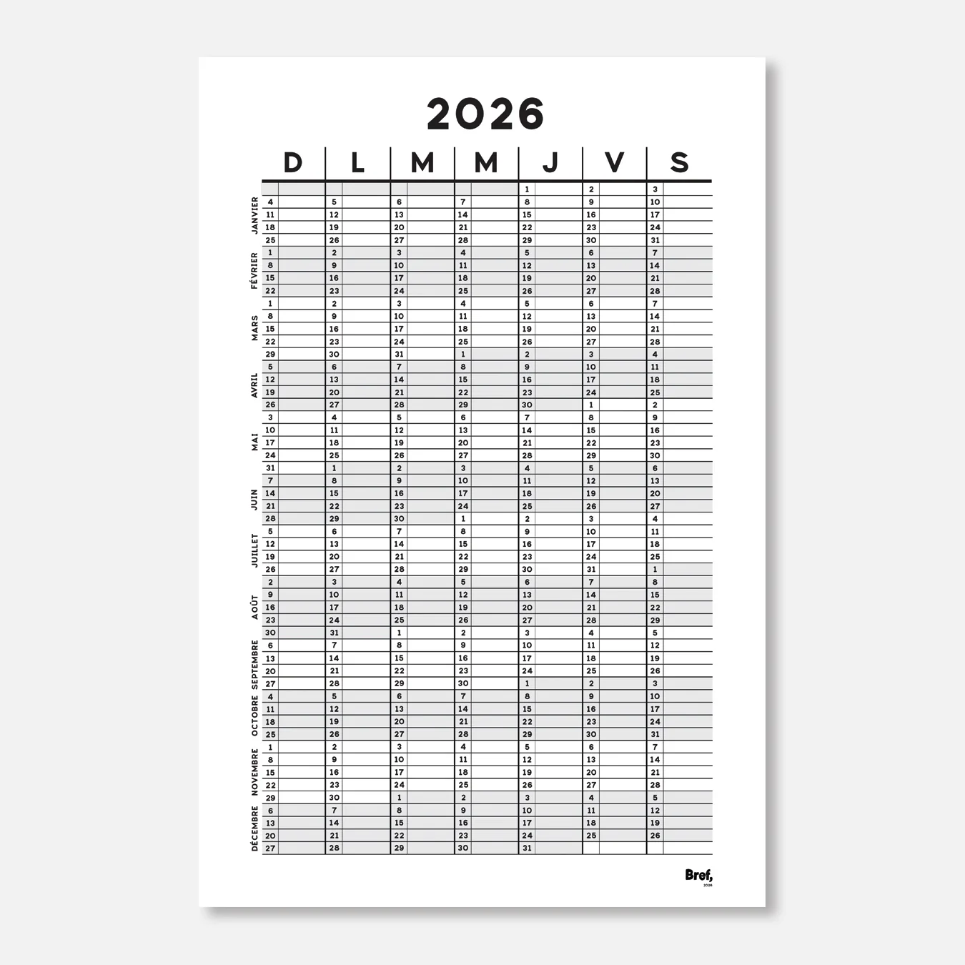 Grand calendrier annuel 2026 [24x36po] - Image 2
