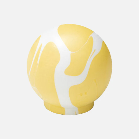 Poignée (ou crochet) marbrée blanc et jaune