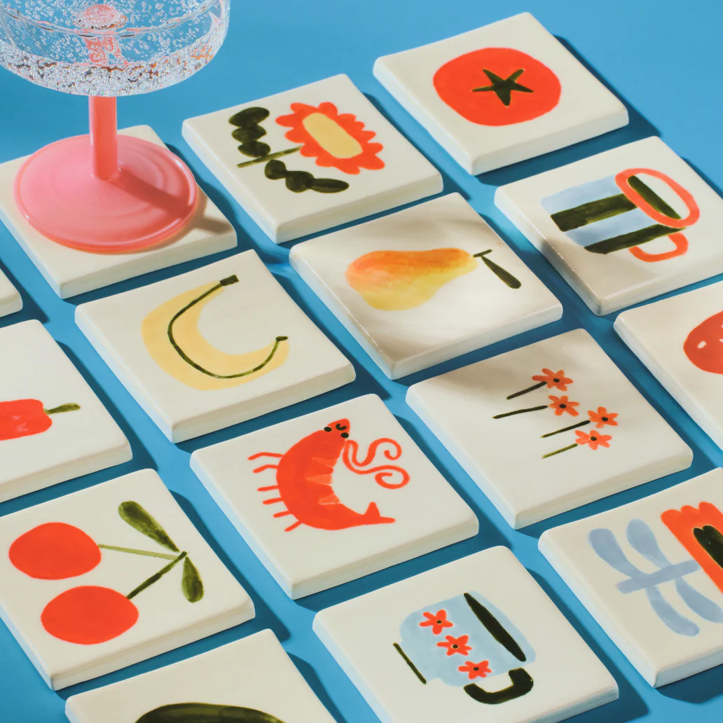 Sous-verre / tuile en céramique [modèles variés]
