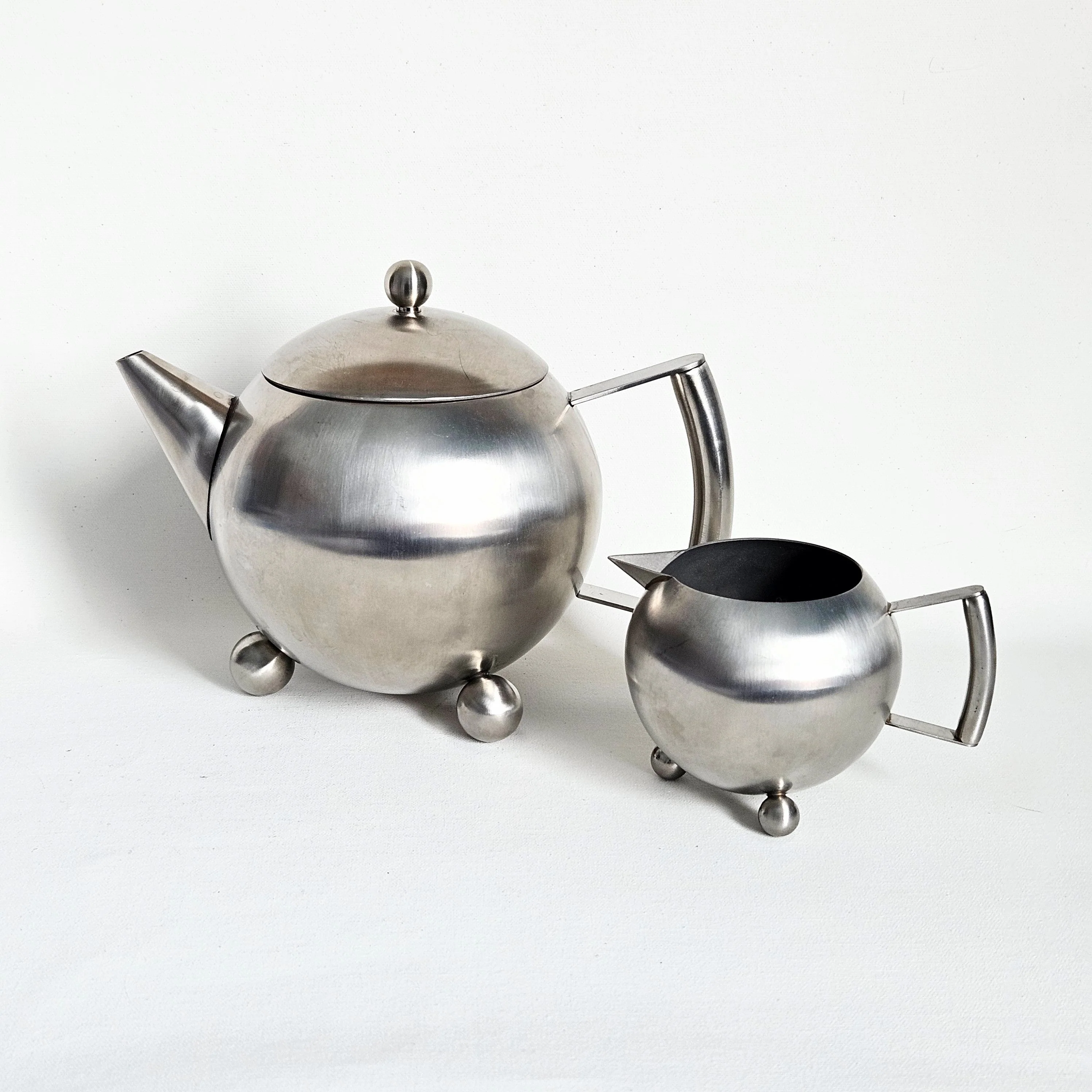 Théière et crémier stainless steel vintage